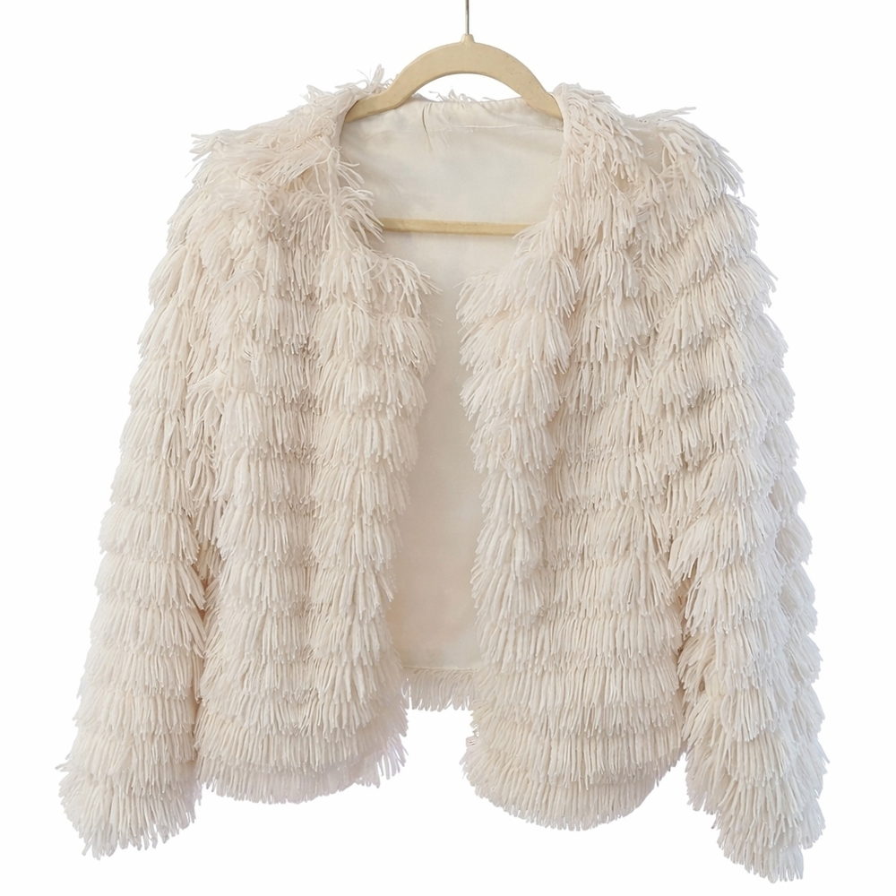 Ivory Fringe Jacket – Boho Glam Statement Layer